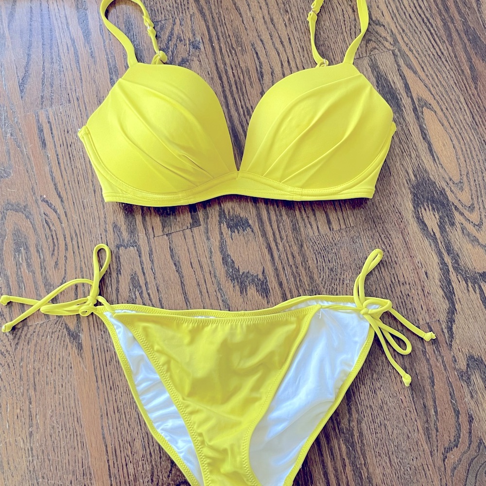 Bright yellow Victoria Secret bikini